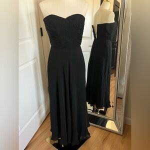 Lauren Ralph Lauren Black Silk Strapless Gown